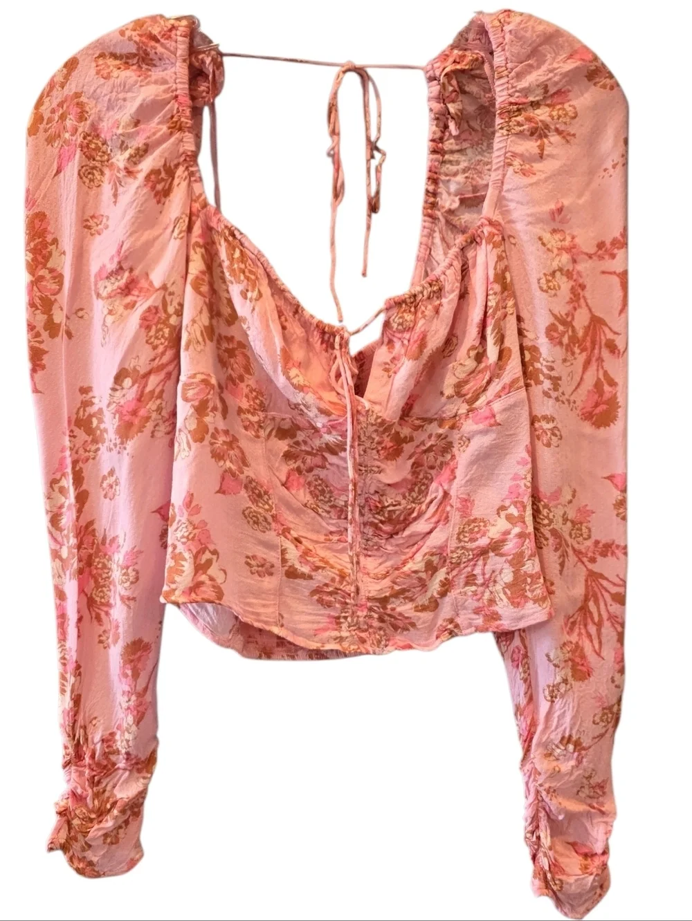 Free People Hilary Pink Floral Printed Blouse Size Small